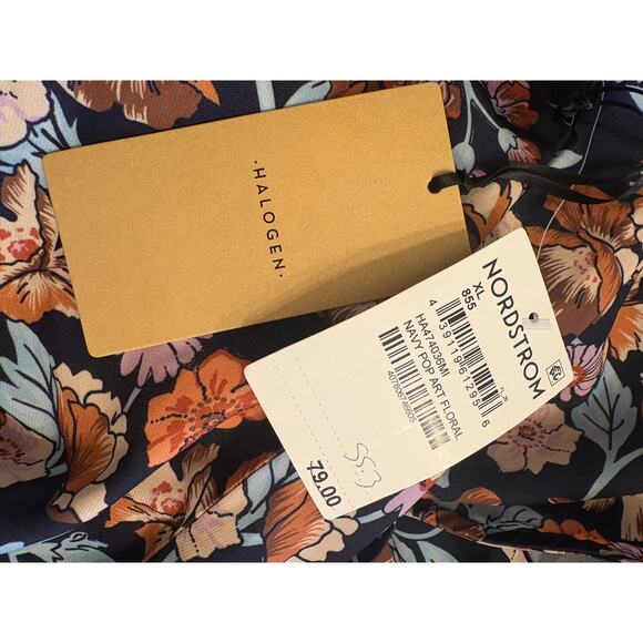 HALOGEN Sheath Dress | Floral Long Sleeve Mini Exposed Back Zipper | XL | NWT - Picture 9 of 10